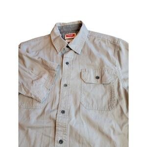 Wrangler Short Sleeve Button Down Mens Small Grey EU‎ Flex for Comfort HSB1UWD